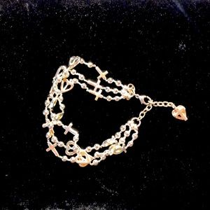 Beautiful Cross and Heart Bracelet